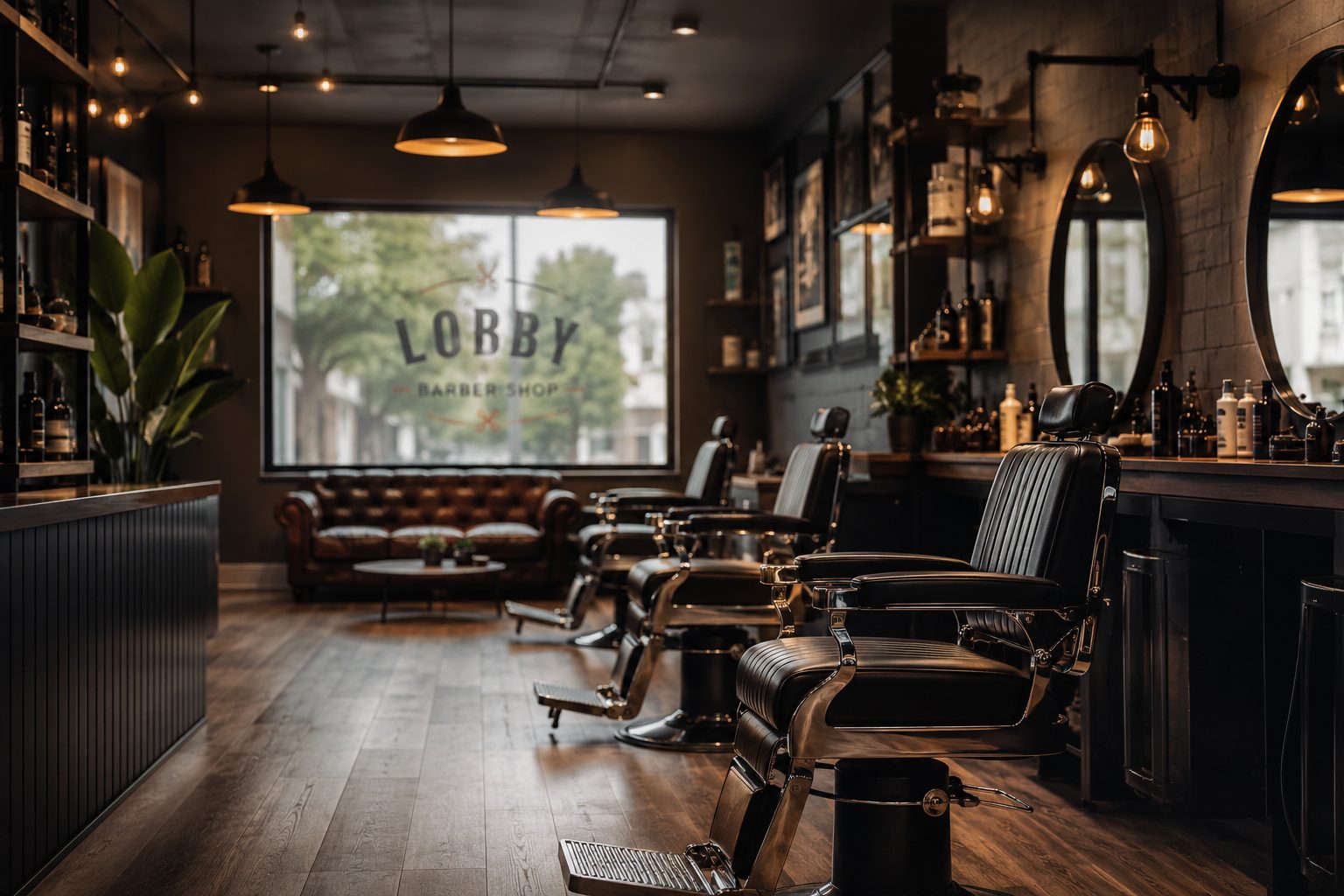 Barber at work, mid-cut